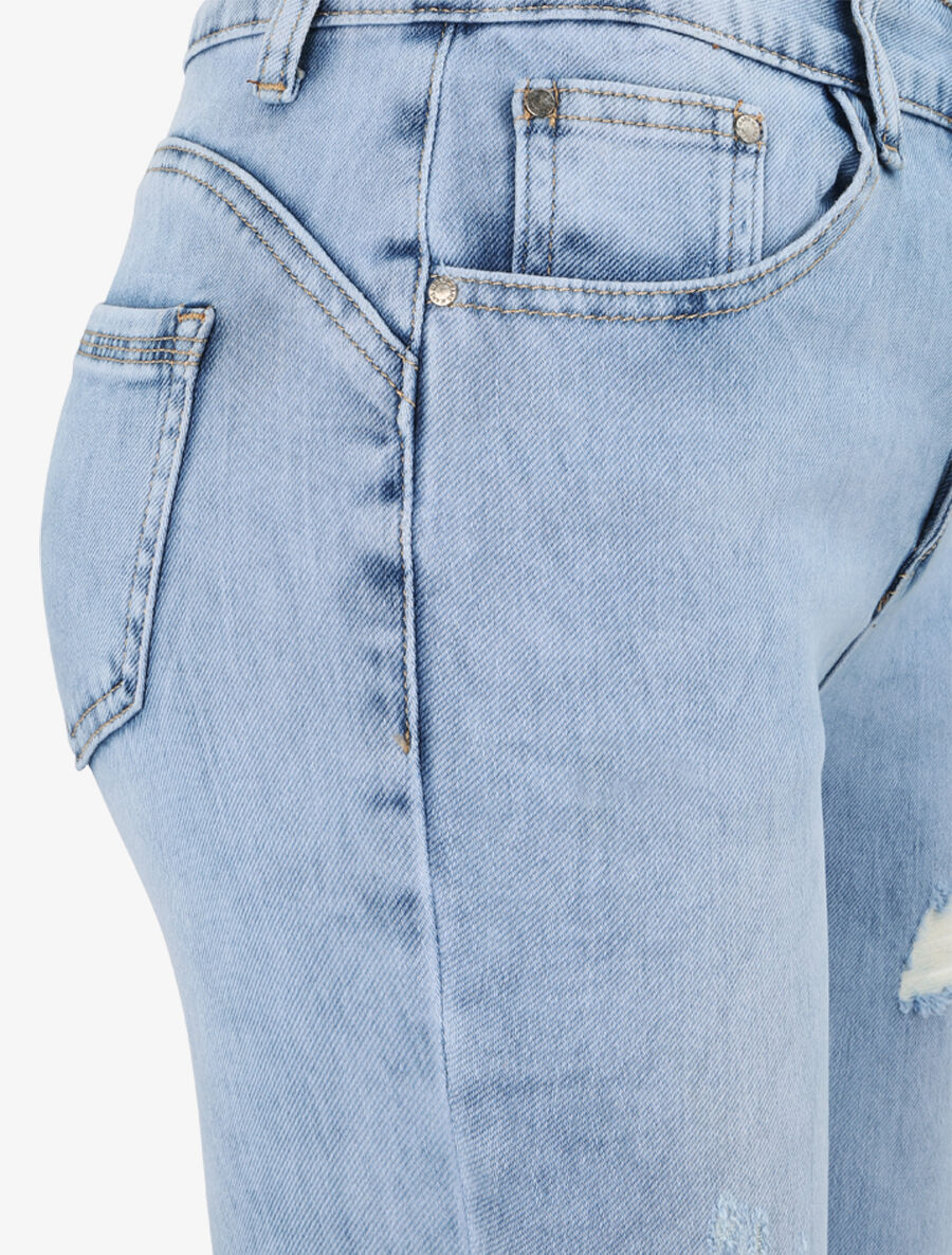 Skinny push up jeans gescheurd - Lichtblauw - Image 5