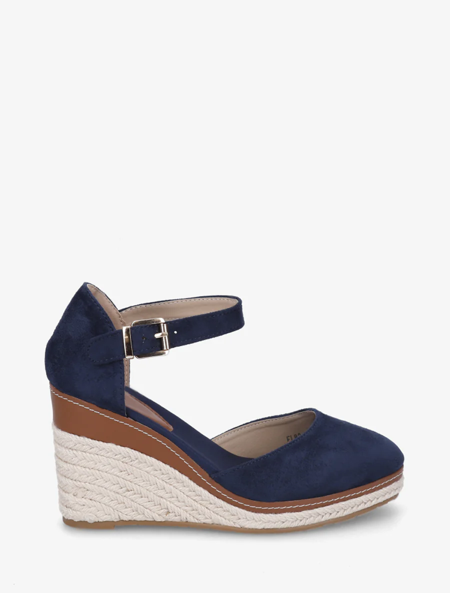 Sleehak espadrilles van suède - Marine