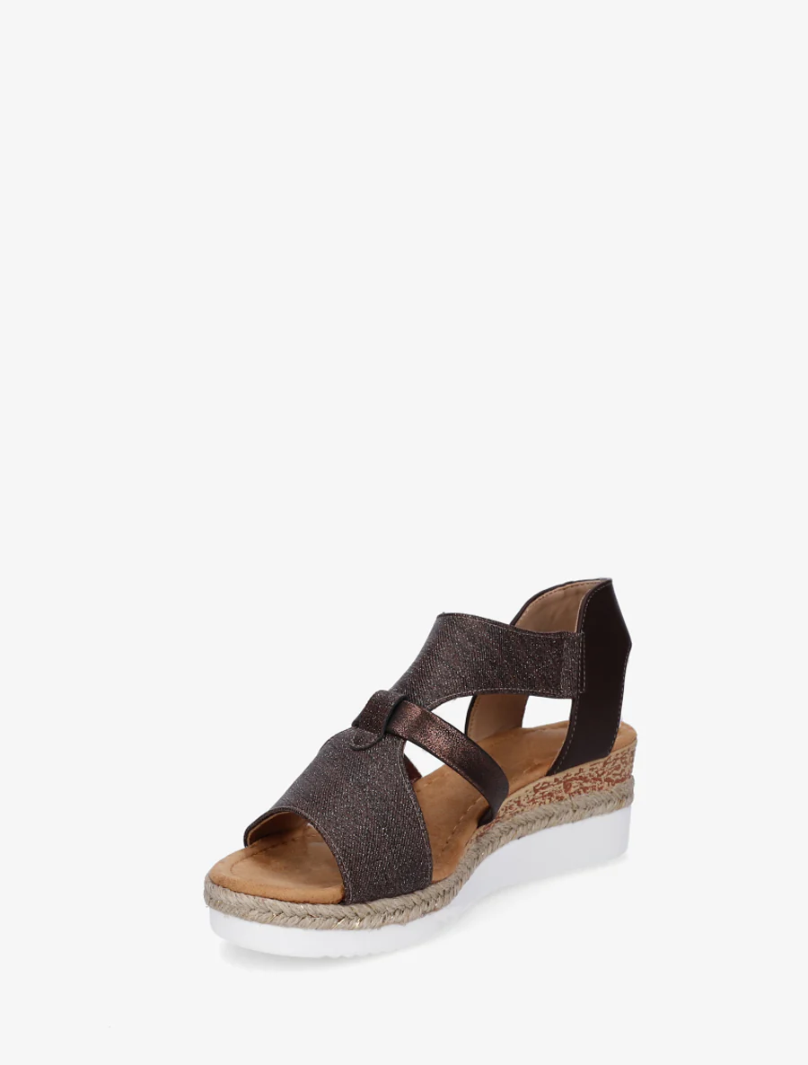 Sleehaksandalen met een textuurriempje - Bruin - Image 3