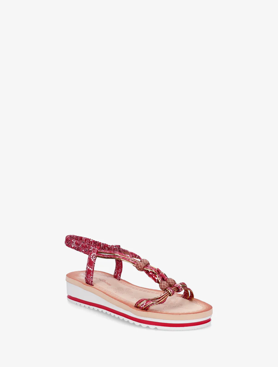 Sleehaksandalen met elastische enkelband - Rood - Image 2
