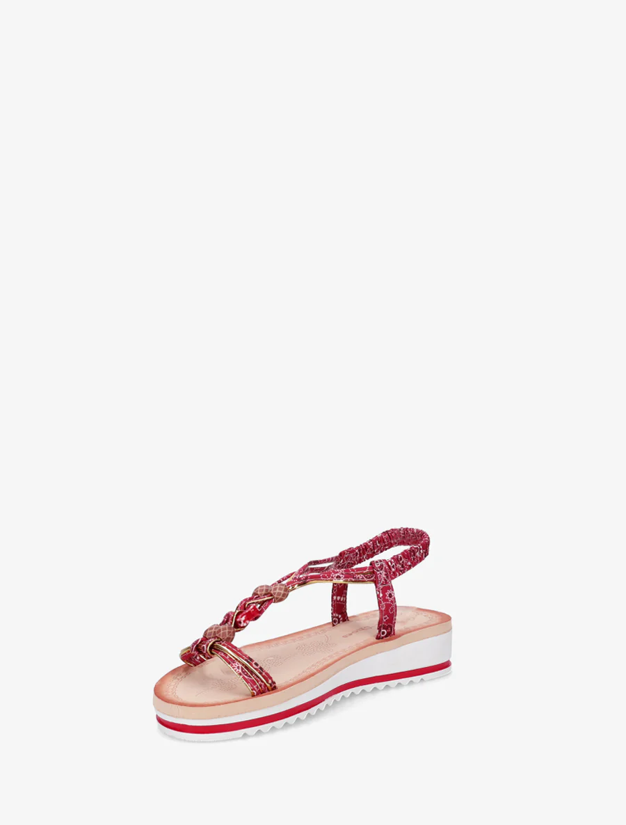 Sleehaksandalen met elastische enkelband - Rood - Image 3