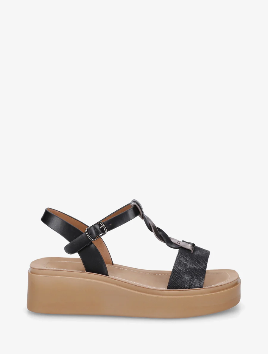 Sleehaksandalen met gekruiste bandjes - Zwart