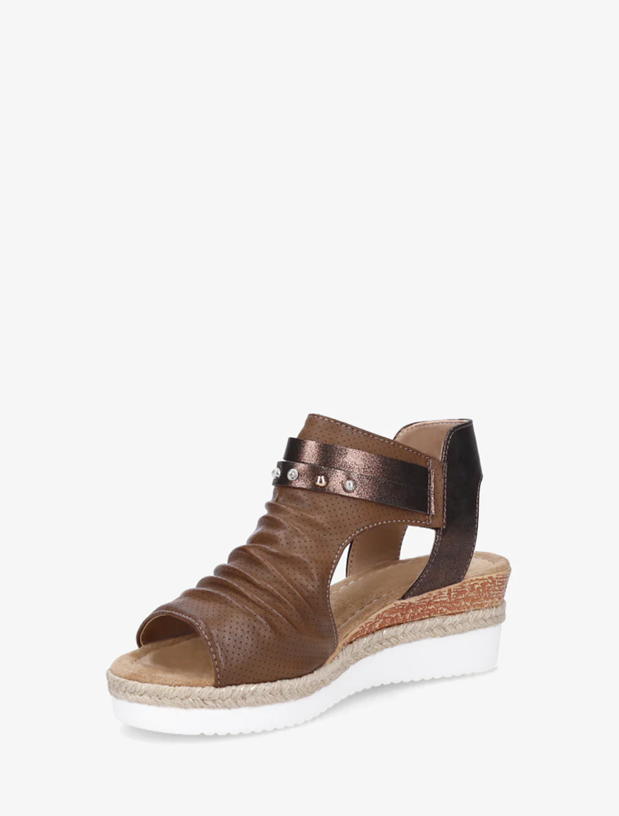 Sleehaksandalen met kreukeffect - Bruin - Image 3