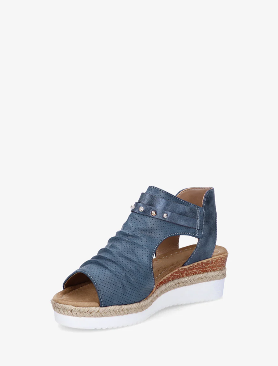Sleehaksandalen met kreukeffect - Blauw - Image 3