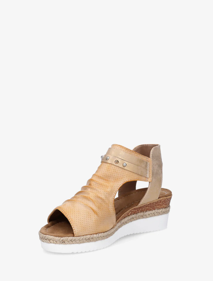 Sleehaksandalen met kreukeffect - Goud - Image 3