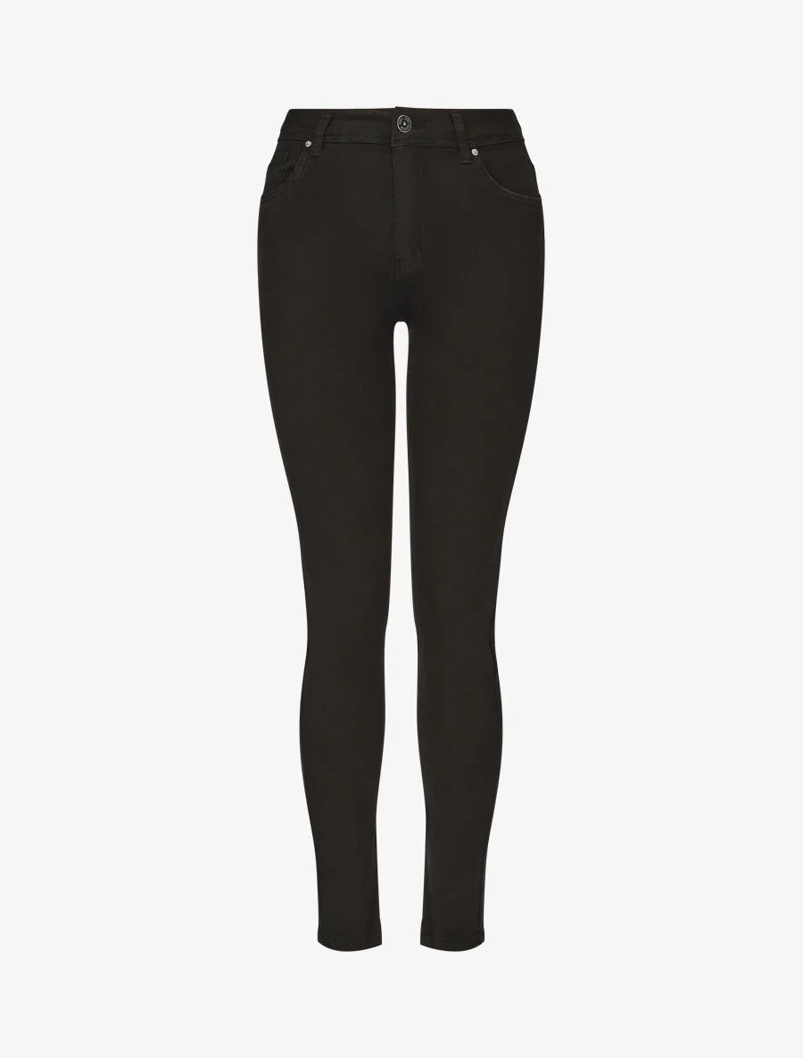 Slim fit effen jeans - Zwart