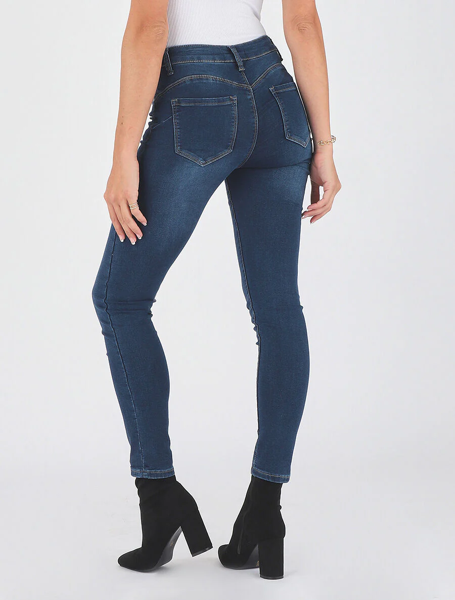 Slim fit push up jeans - Blauw - Image 2