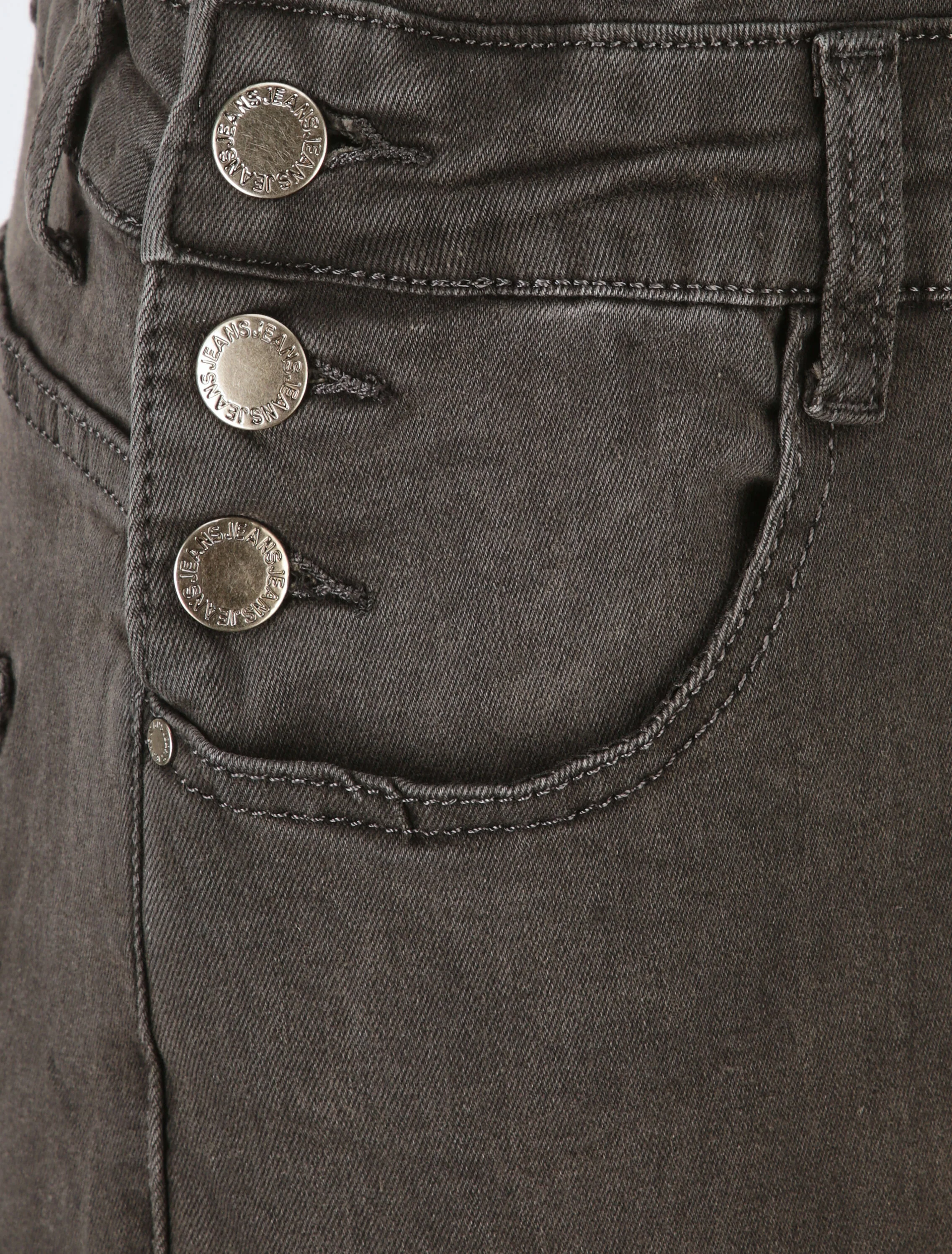 Slim fit tuinbroek van denim - Donkergrijs - Image 3