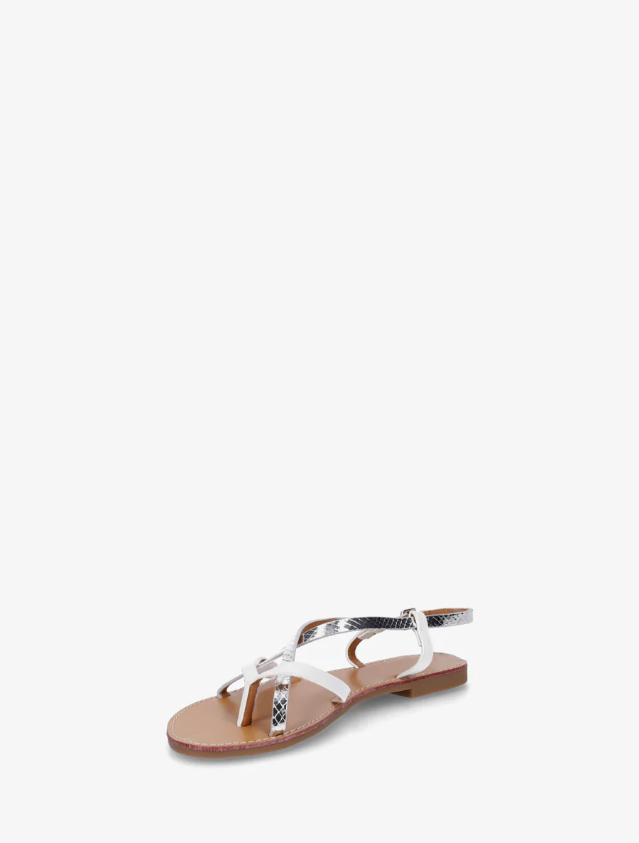 Slippers met python-effect en gekruiste bandjes - Geld - Image 3