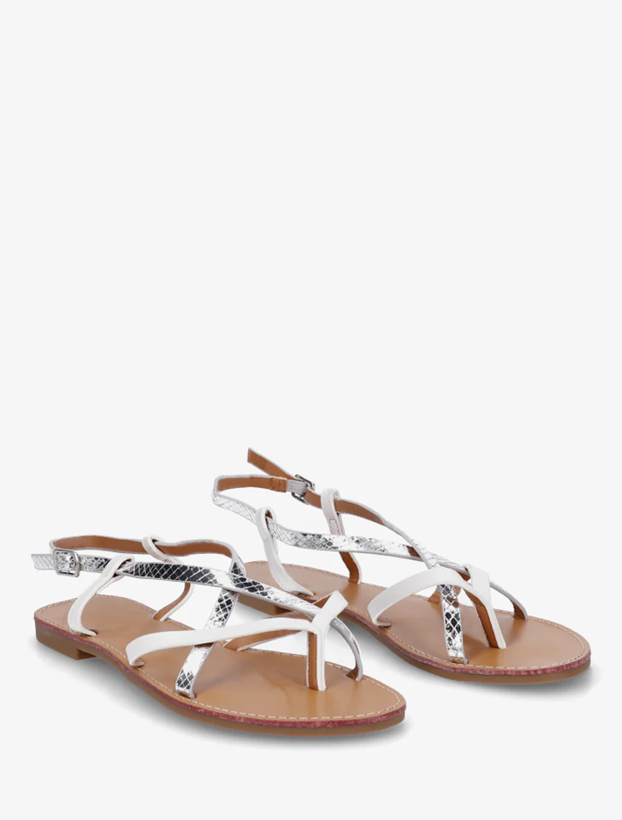 Slippers met python-effect en gekruiste bandjes - Geld - Image 4