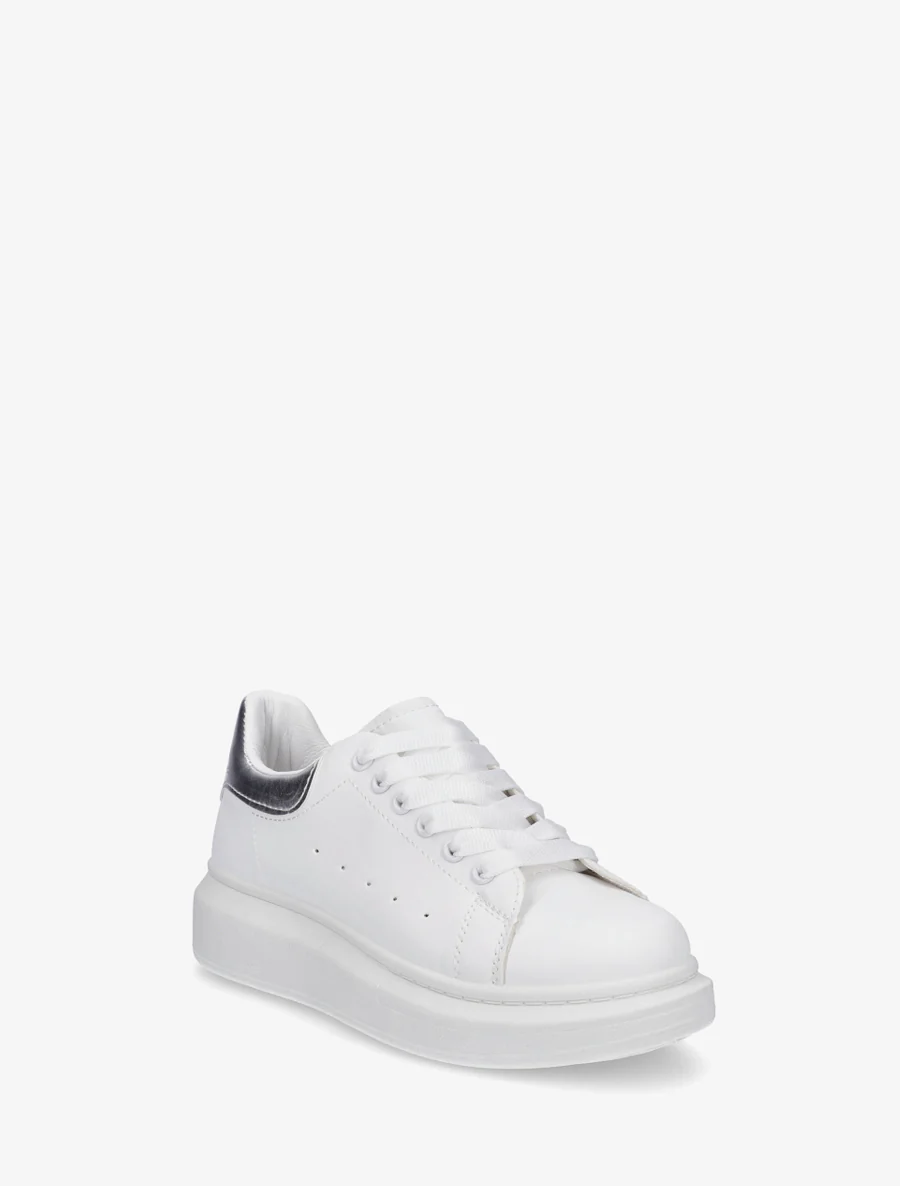 Sneakers met contrasterende hielversteviging - Wit/zilver - Image 2