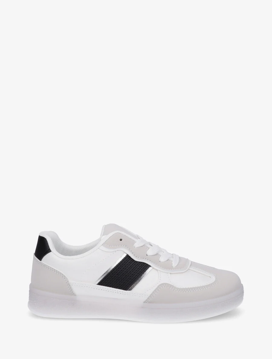 Sneakers met gekleurde rubberen zool - Wit
