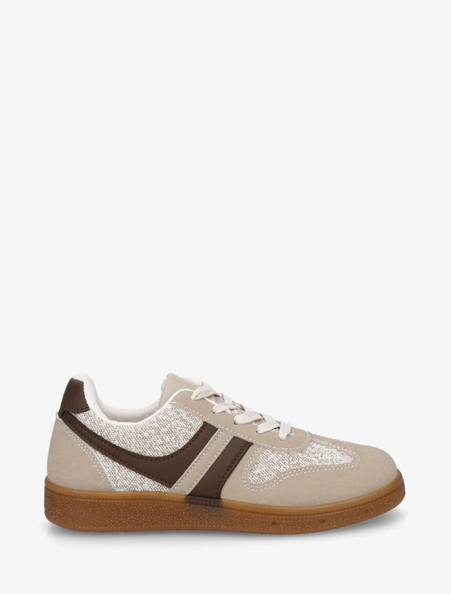Sneakers met inzetstukken van stof met tweed-effect - Mol
