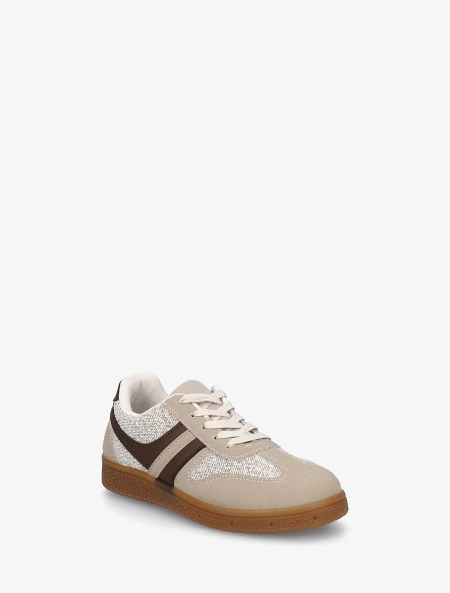 Sneakers met inzetstukken van stof met tweed-effect - Mol - Image 2