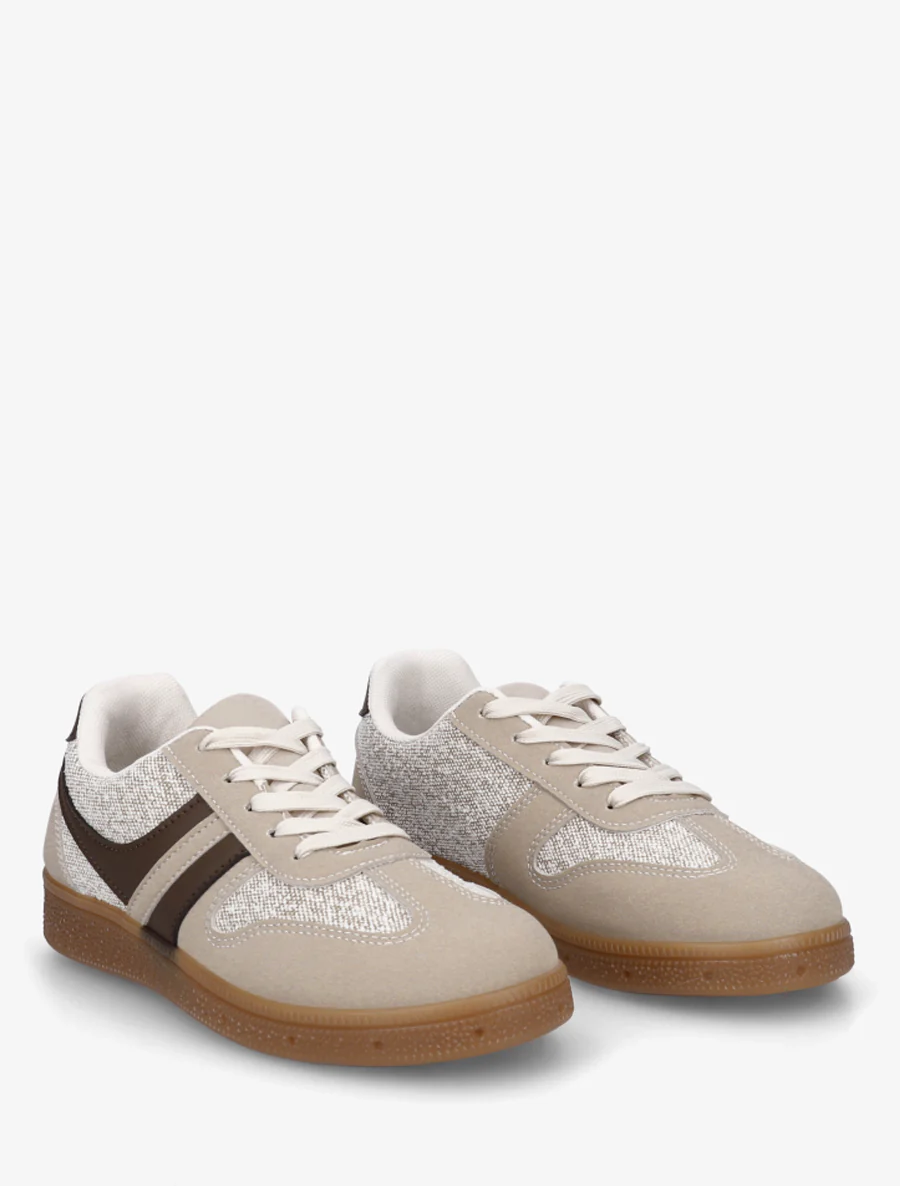 Sneakers met inzetstukken van stof met tweed-effect - Mol - Image 4
