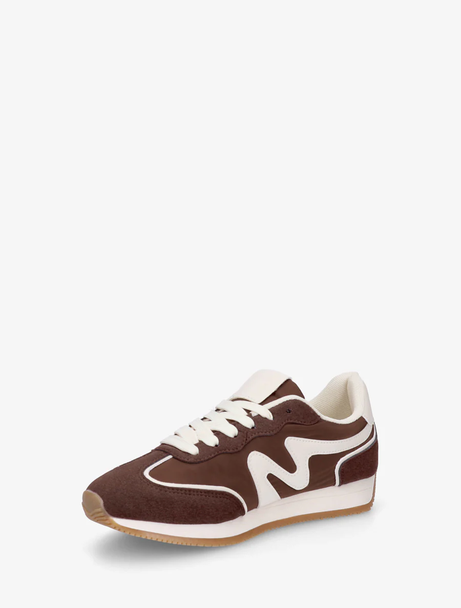 Sneakers met nubuck inzetstuk - Bruin - Image 3