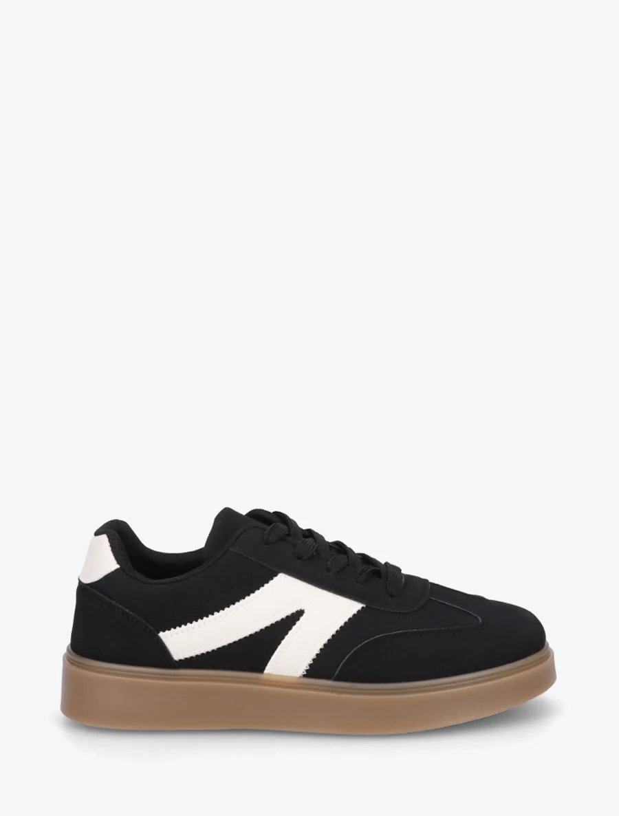 Sneakers met rubberen zool - Zwart