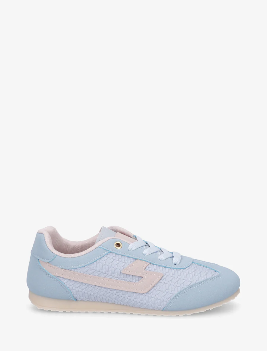 Sneakers van imitatie vlechtwerk - Lichtblauw