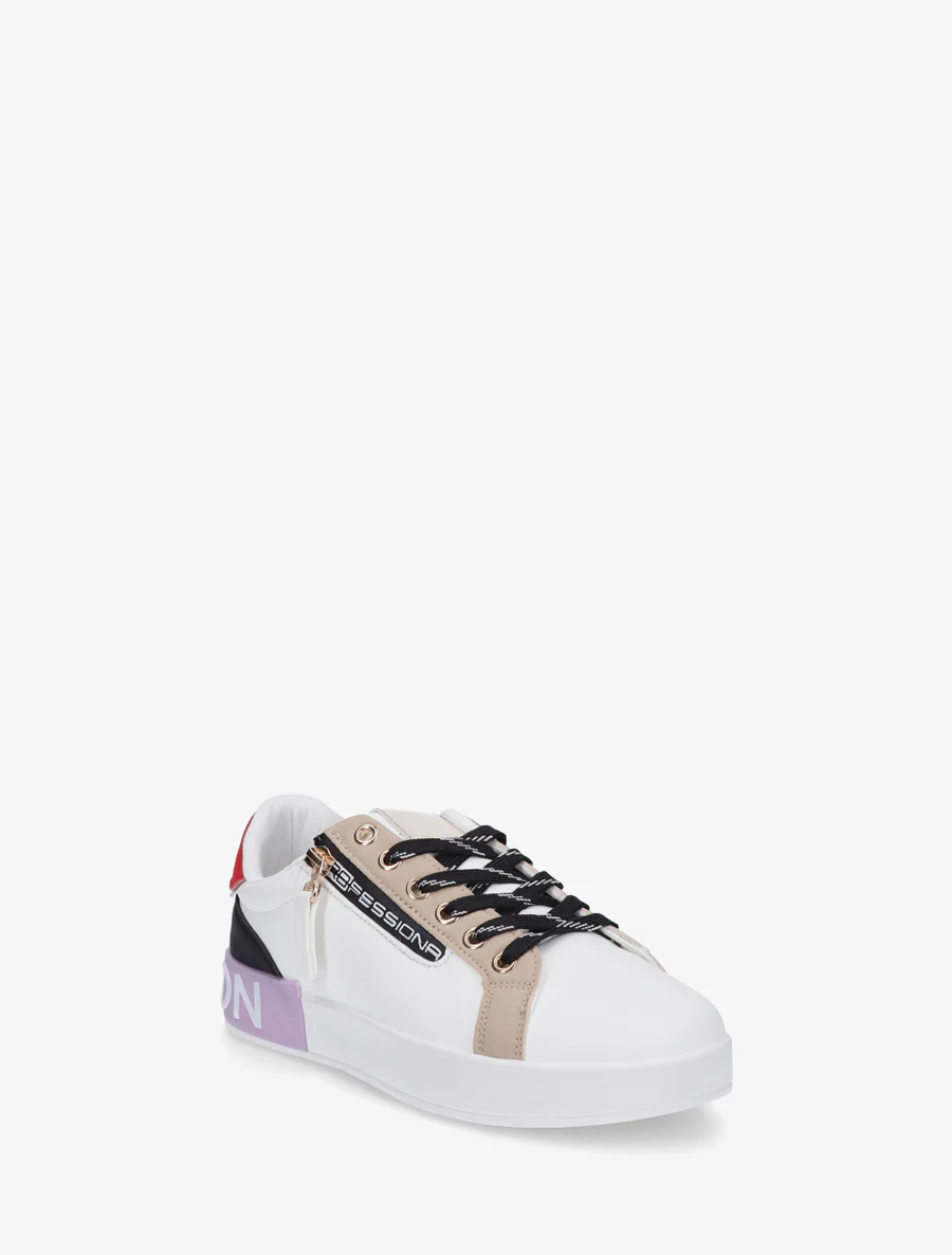 Sneakers van imitatieleer met iriserende band en ritssluiting - Sering - Image 2