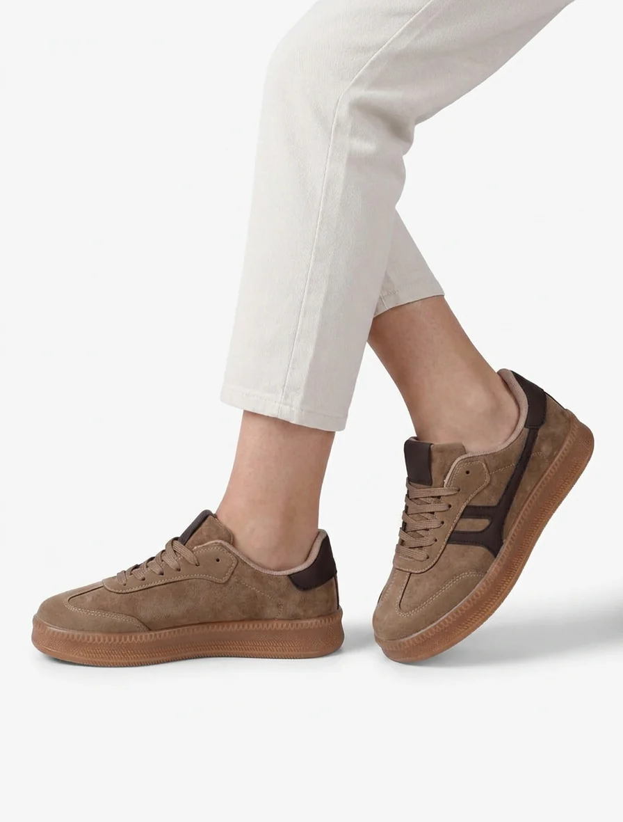 Sneakers van nubuck-effect met grafisch inzetstuk - Mol - Image 5