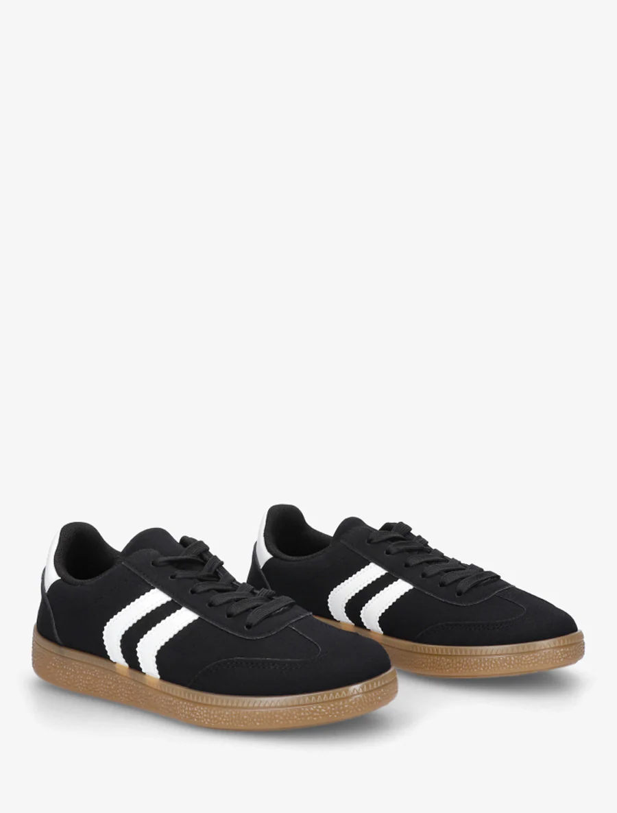 Sneakers van nubuck-effect met rubberen zool - Zwart - Image 4