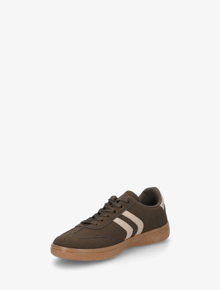 Sneakers van nubuck-effect met rubberen zool - Kaki - Image 3