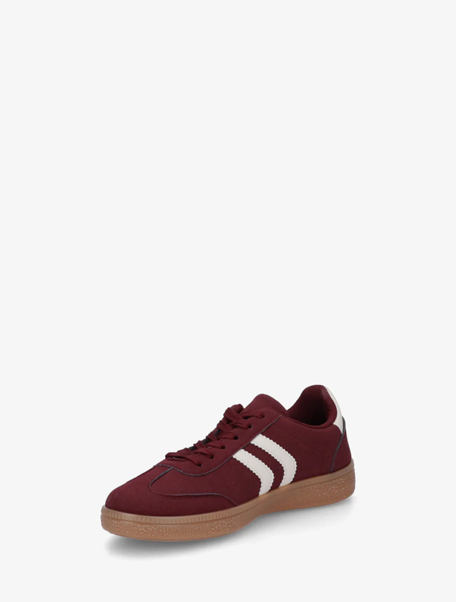 Sneakers van nubuck-effect met rubberen zool - Bordeaux - Image 3