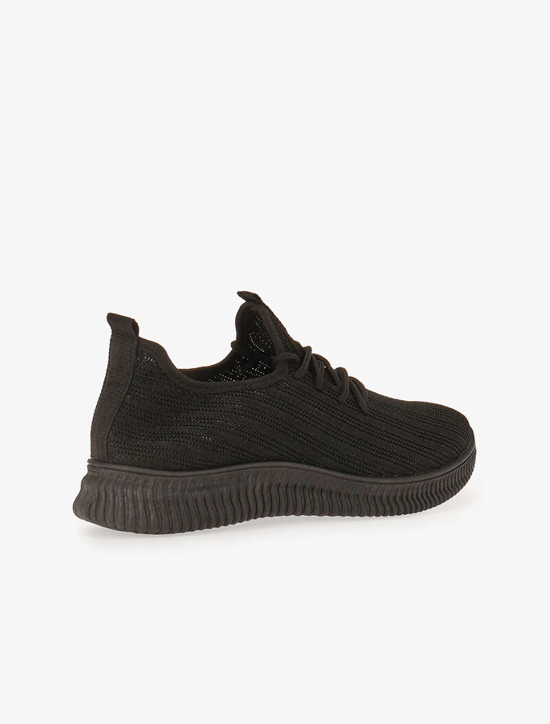 Sneakers van stof met veters - zwart - Image 5