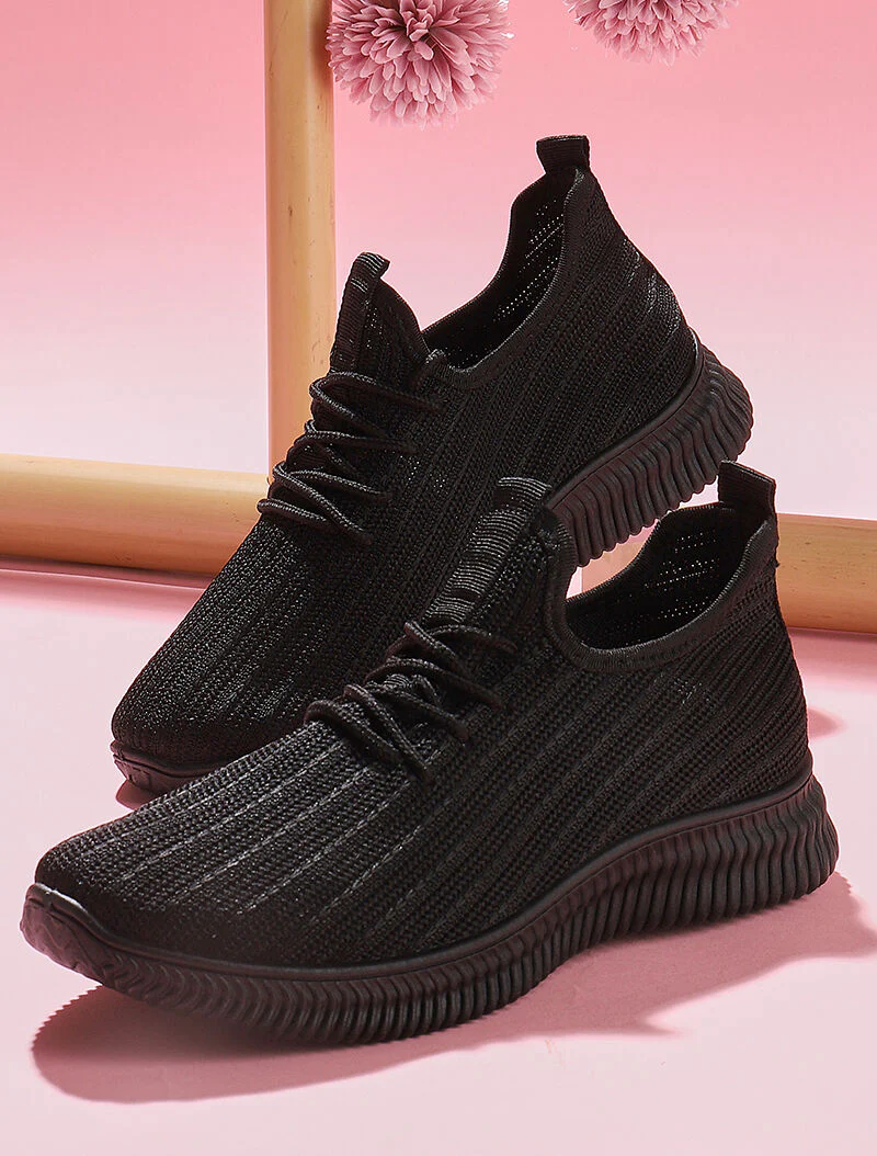 Sneakers van stof met veters - zwart - Image 6