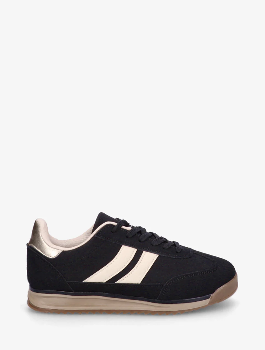 Sneakers van suèdine en nubuck-effect - Zwart
