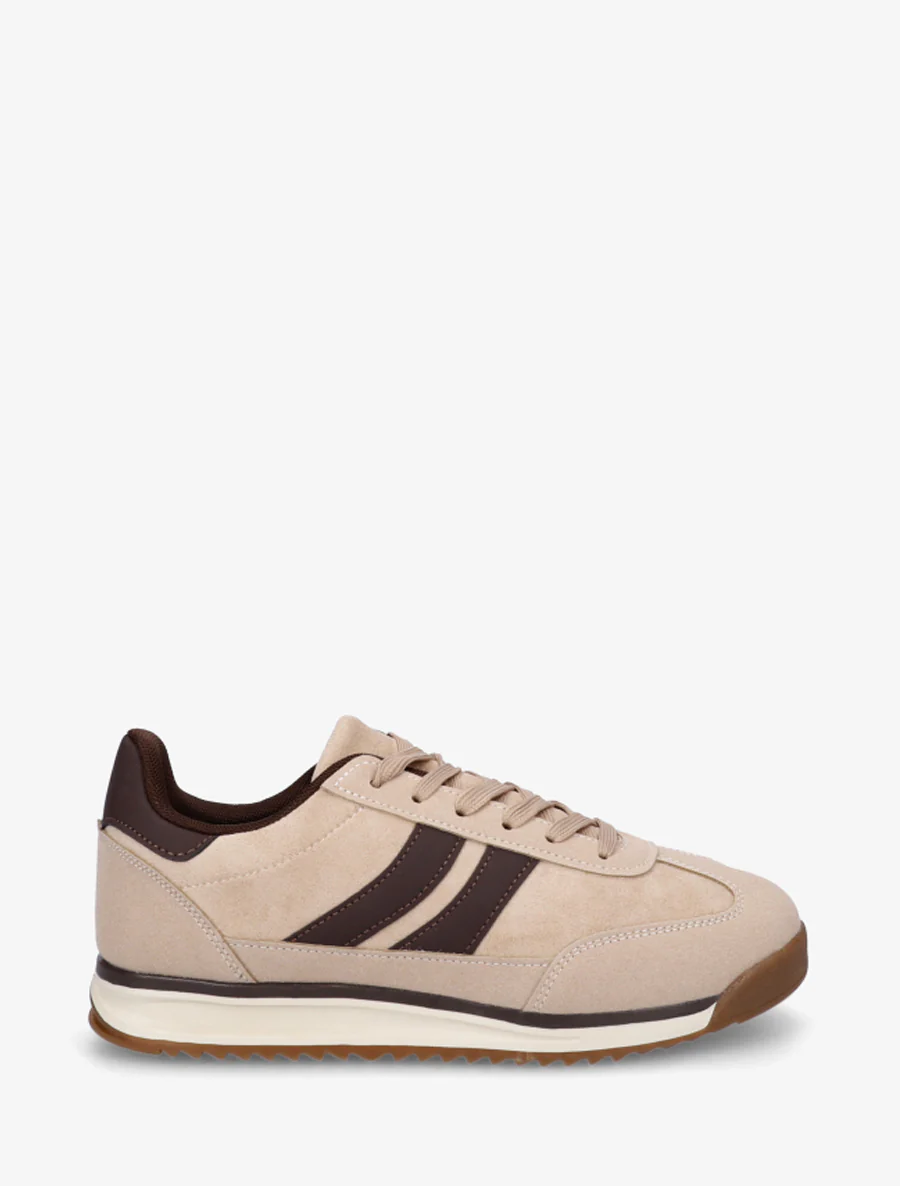Sneakers van suèdine en nubuck-effect - Beige