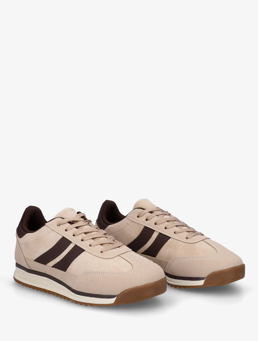Sneakers van suèdine en nubuck-effect - Beige - Image 4
