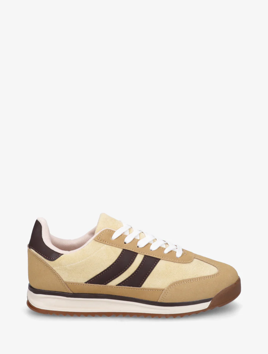 Sneakers van suèdine en nubuck-effect - Geel