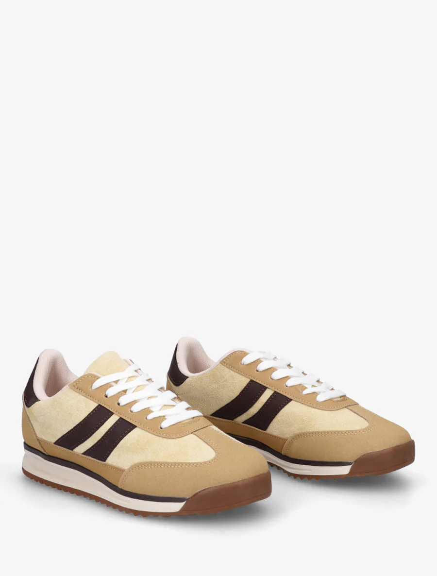 Sneakers van suèdine en nubuck-effect - Geel - Image 4
