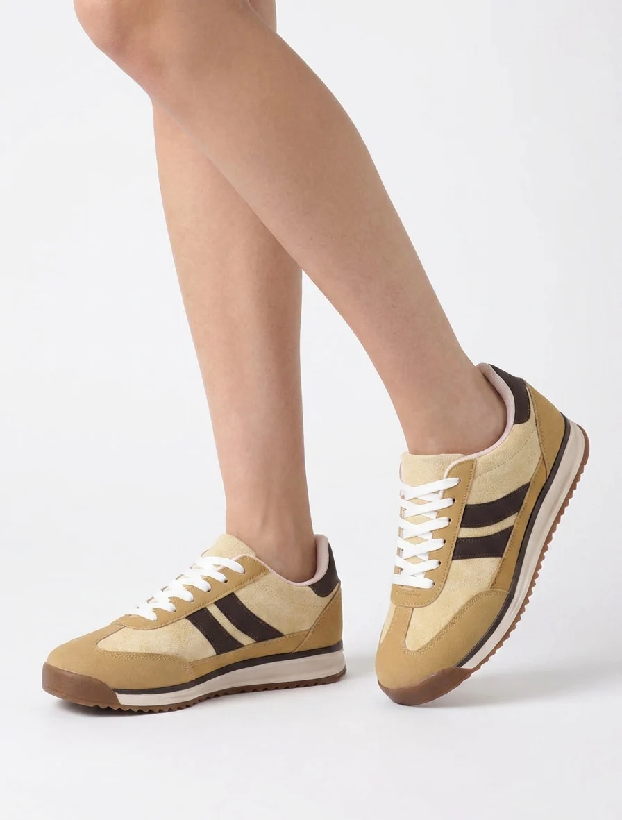 Sneakers van suèdine en nubuck-effect - Geel - Image 5