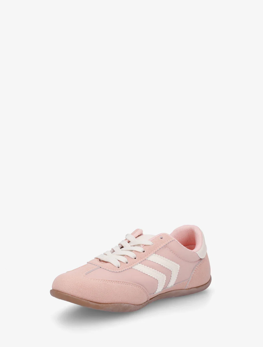 Sneakers van twee materialen met contrasterende hielversteviging - Roos - Image 3