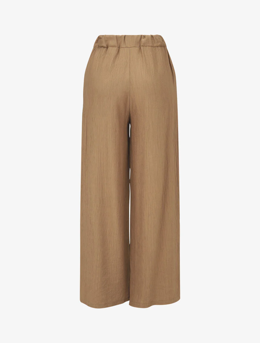 Soepele elastische effen broek - Kameel - Image 2