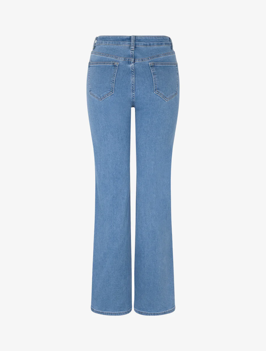 Spijkerbroek met wijde pijpen en rechte pasvorm met studs - Blauw - Image 2