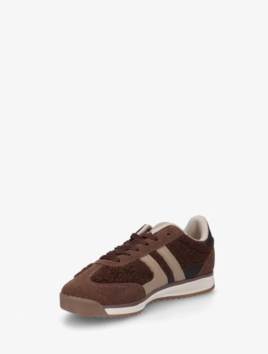 Sportschoenen van stof in bouclé-wol stijl - Bruin - Image 3