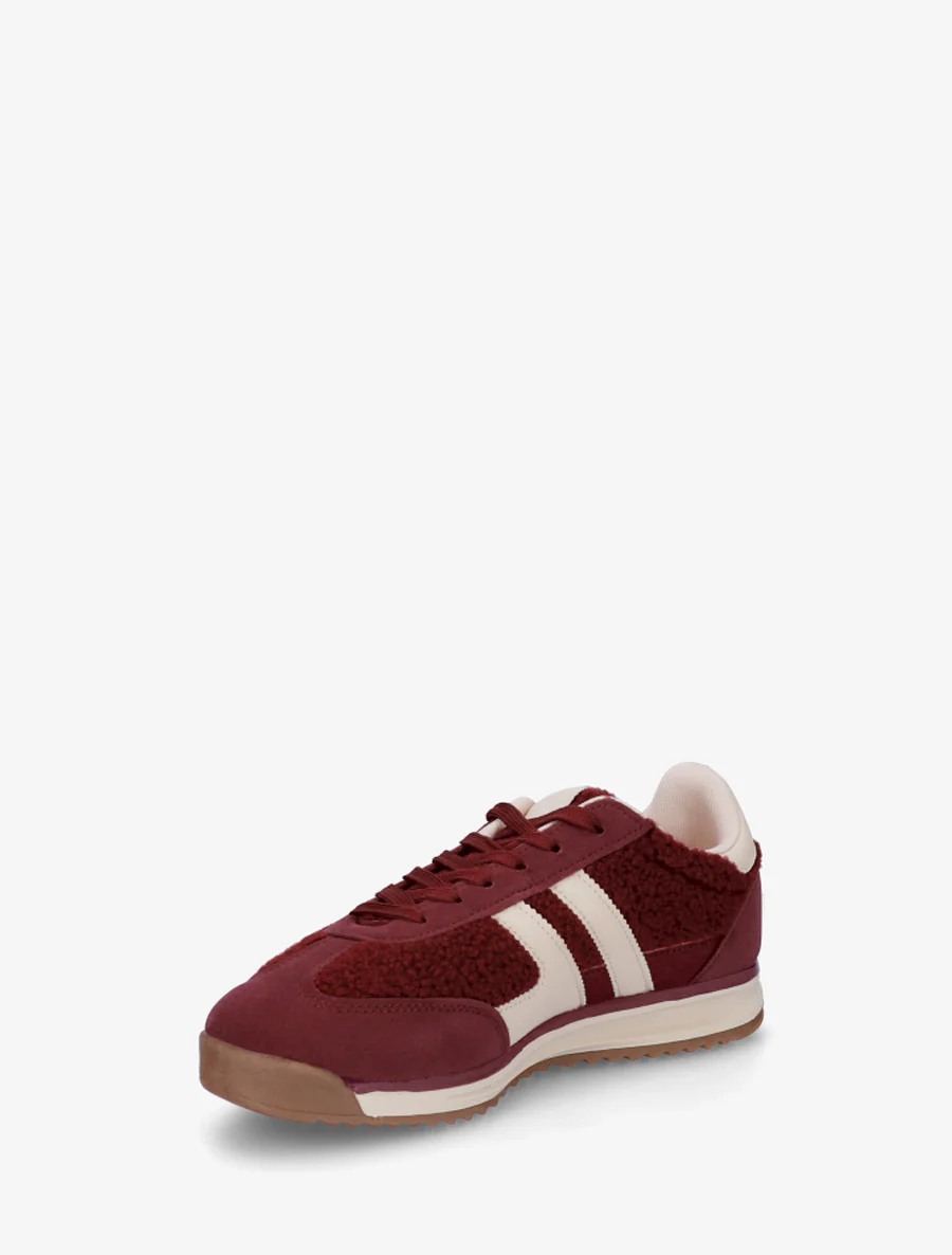 Sportschoenen van stof in bouclé-wol stijl - Bordeaux - Image 3