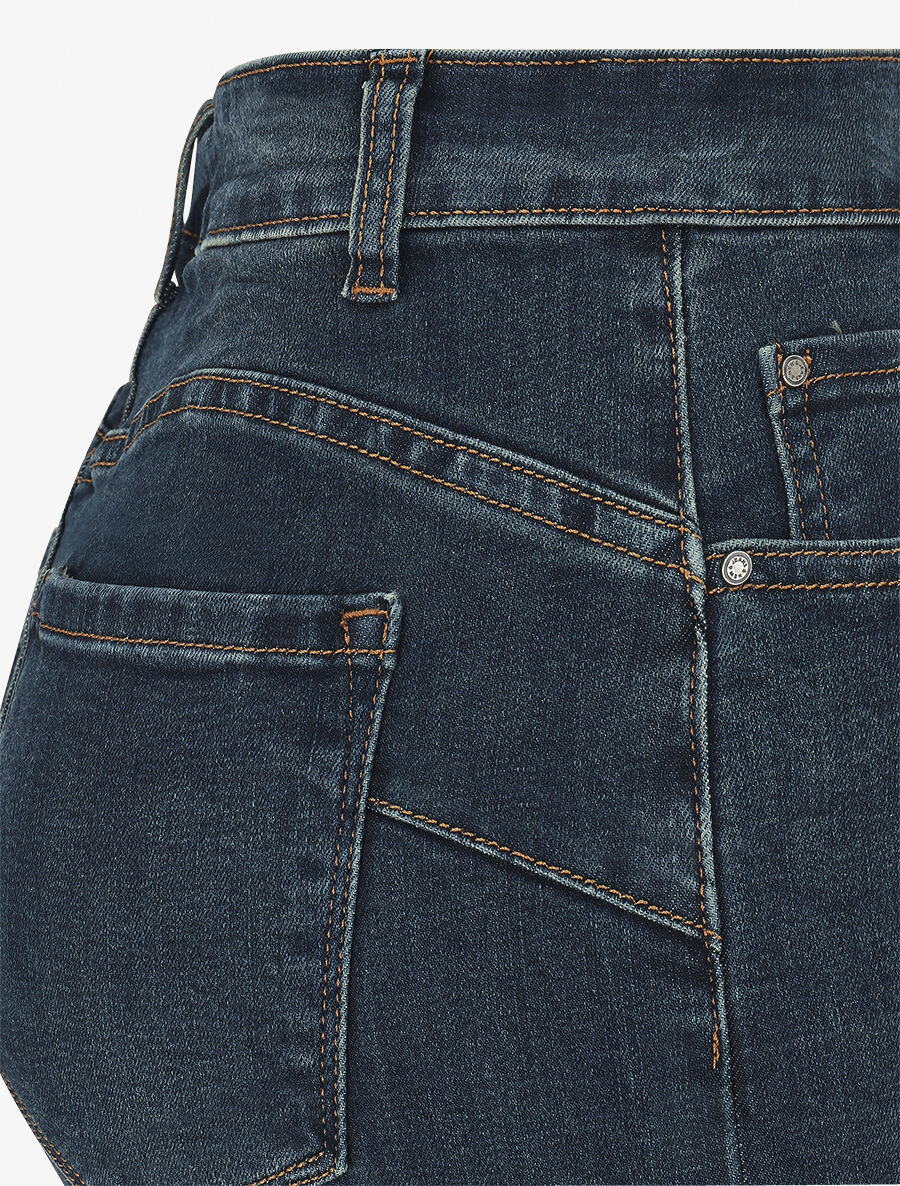 Standaard push-up washed jeans met rechte pijpen - Blauw - Image 3