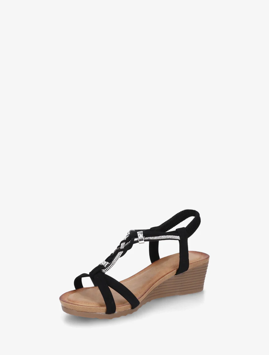 Strass sleehaksandalen - Zwart - Image 3