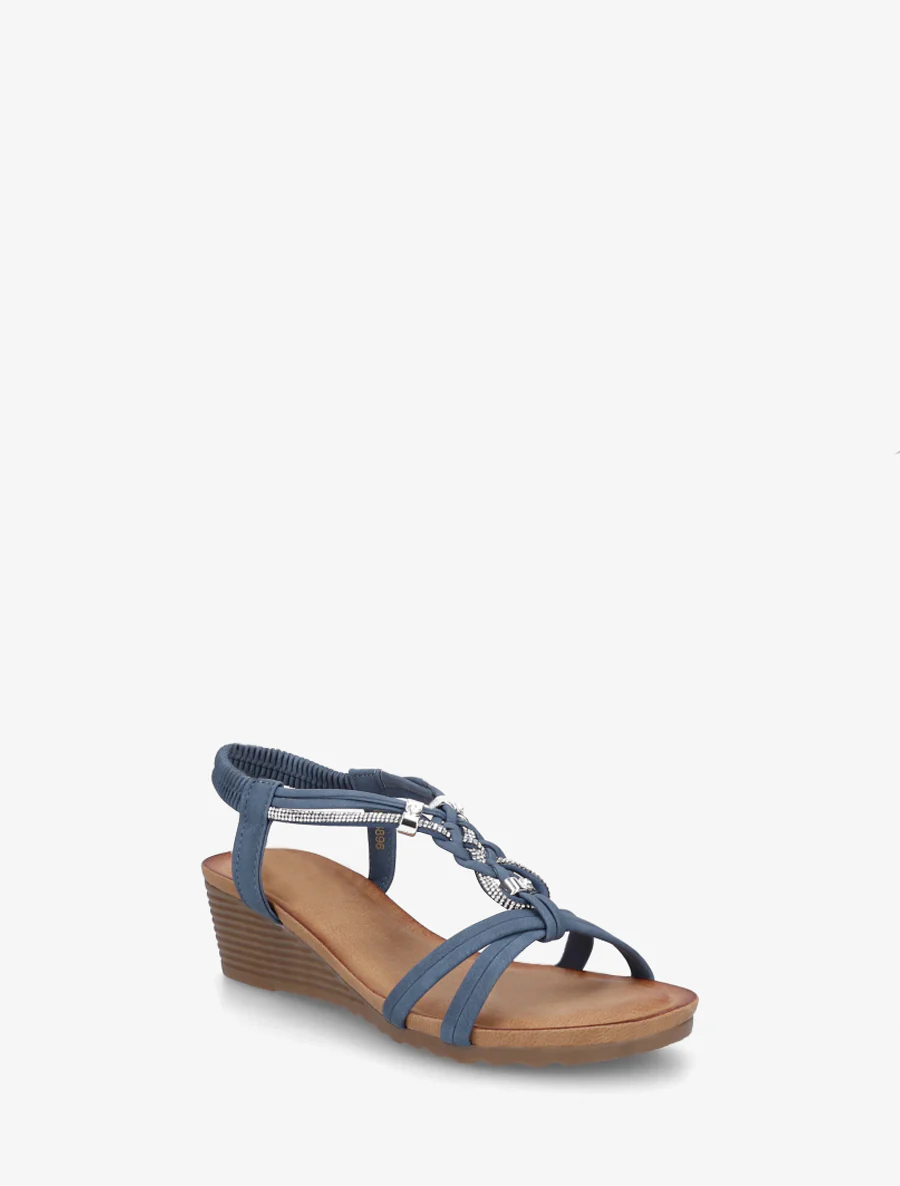Strass sleehaksandalen - Blauw - Image 2