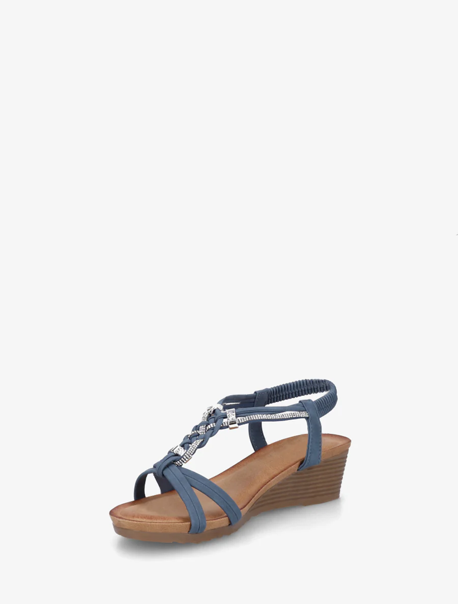 Strass sleehaksandalen - Blauw - Image 3