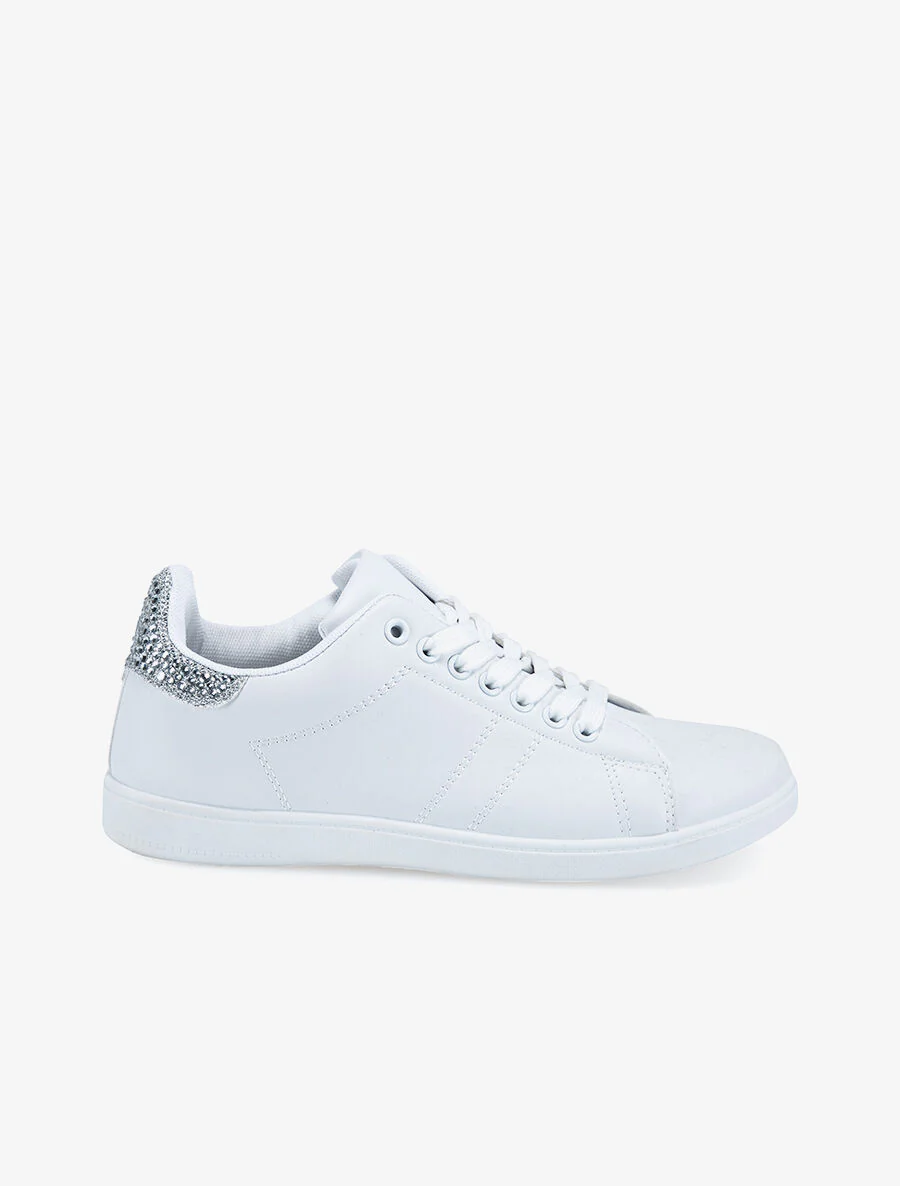 Strass-sneakers - Zilver/wit