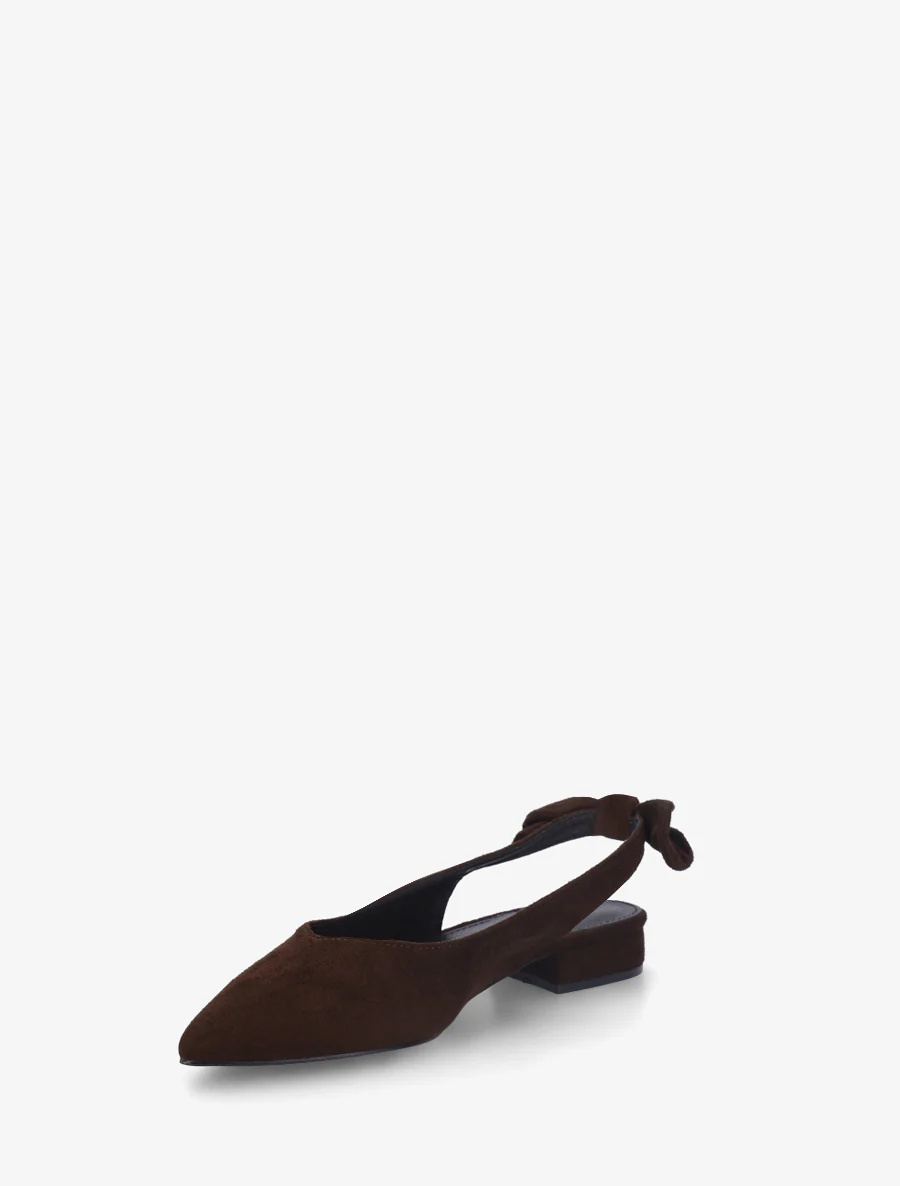Suède ballerina's met hak - Chocolade - Image 3