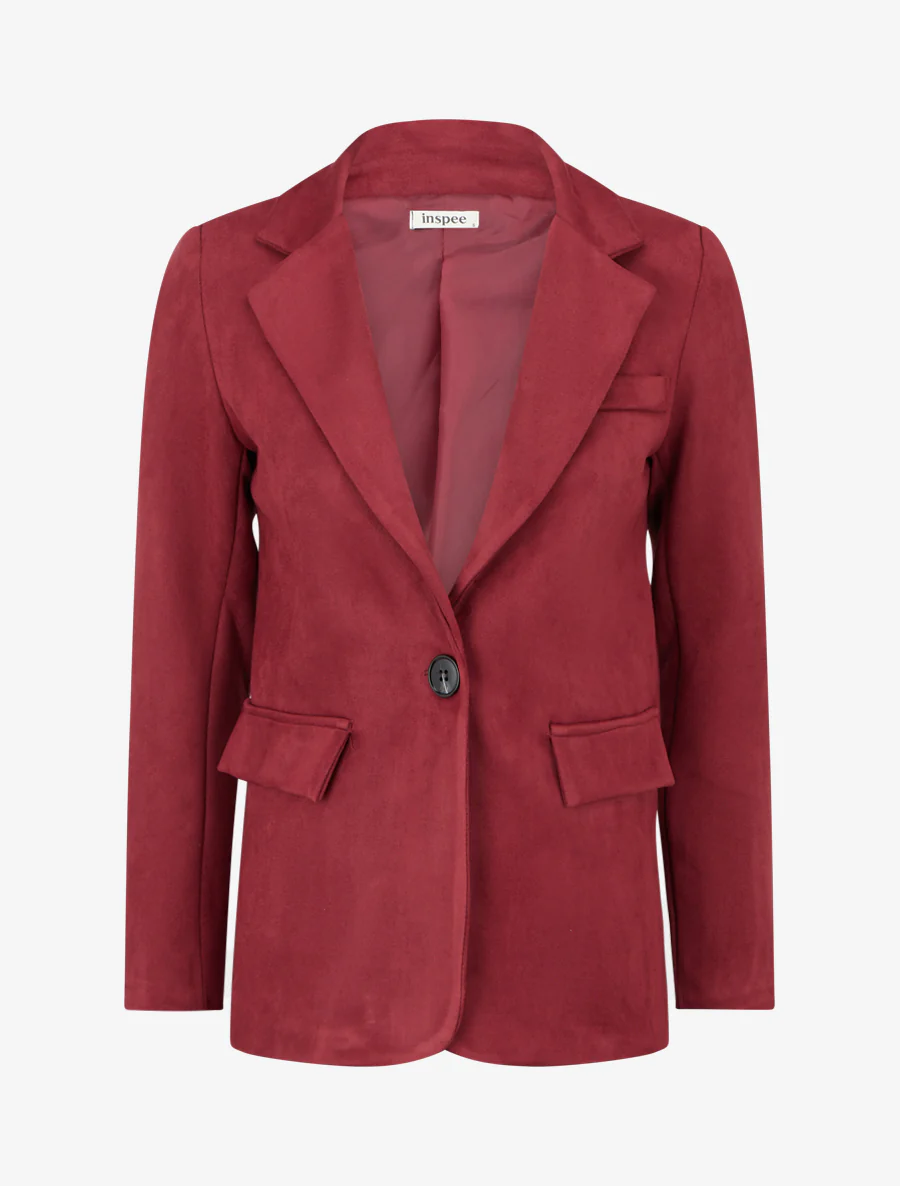 Suède blazer met knopen - Bordeaux