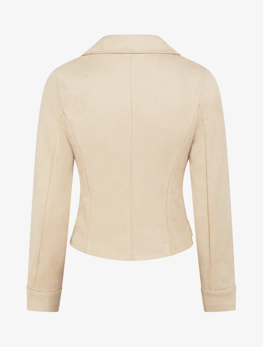 Suède jas met ritssluiting - Beige - Image 2
