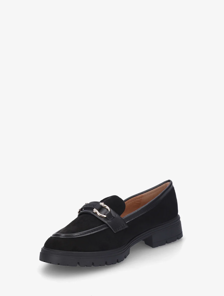 Suède loafers met decoratieve gesp - Zwart - Image 3