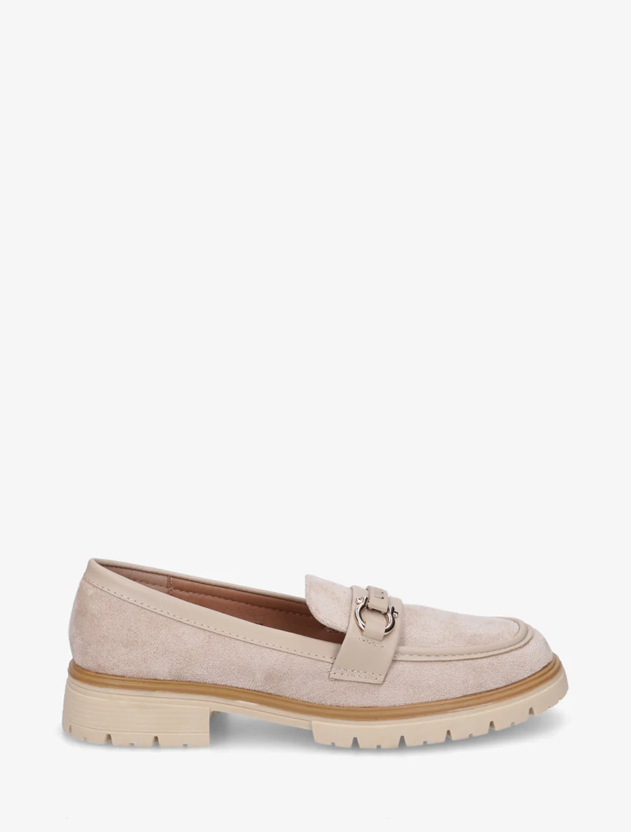 Suède loafers met decoratieve gesp - Mol